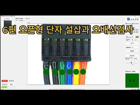 6핀 오픈형 단자 설삽과 오배선 검사 영상 썸네일